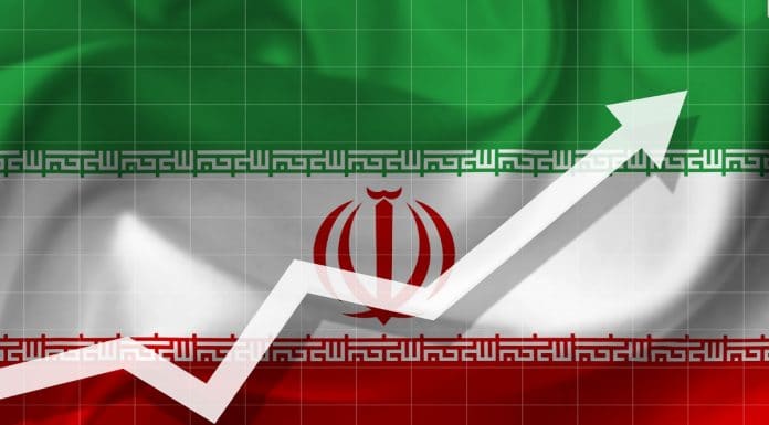 Bandeira do Irã com seta branca
