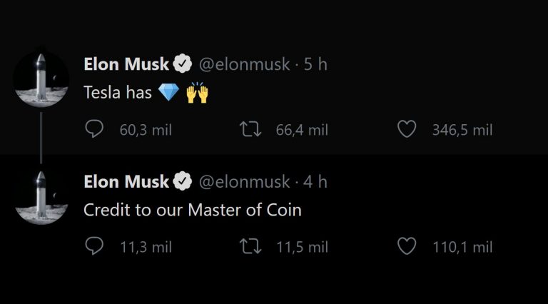 Elon Musk mãos firmes. Imagem: Twitter
