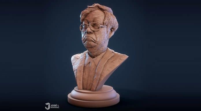 Dorian Nakamoto arte em 3D. ( Imagem: José Hernandez @Zbite_3dart)