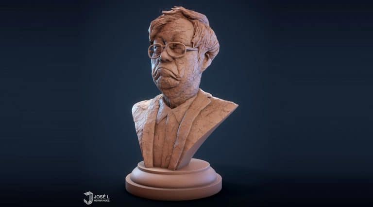 Dorian Nakamoto arte em 3D. ( Imagem: José Hernandez @Zbite_3dart)