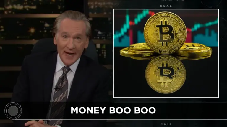 Bill Maher falando sobre Bitcoin no programa Real TIme da HBO.
