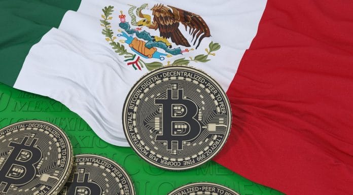 Bandeira do México e Bitcoin