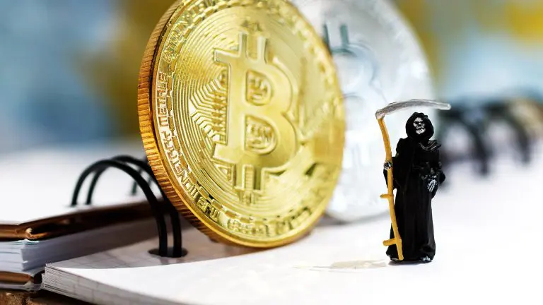 Bitcoin morte. Imagem: Shutterstock