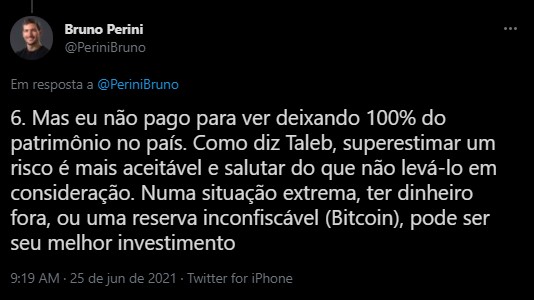 Bruno Perini sobre Bitcoin ser inconfiscável