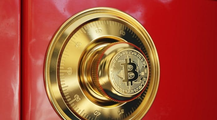 Cofre vermelho de Bitcoin