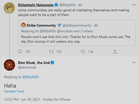 Elon Musk ri da briga entre a comunidade Shiba Inu e Dogecoin
