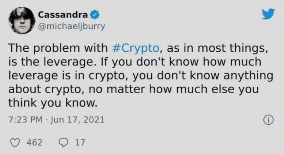 Michael Burry cita problema das criptomoedas