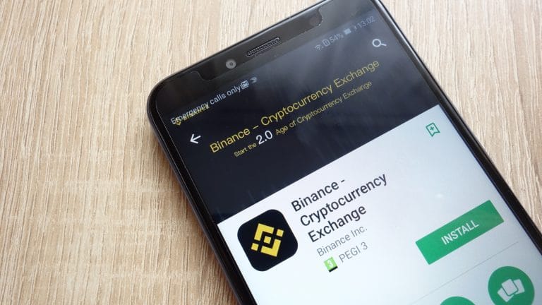 Aplicativo da corretora Binance banco