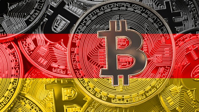 Bandeira da Alemanha e Bitcoin