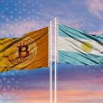 Bandeira do Bitcoin e da Argentina