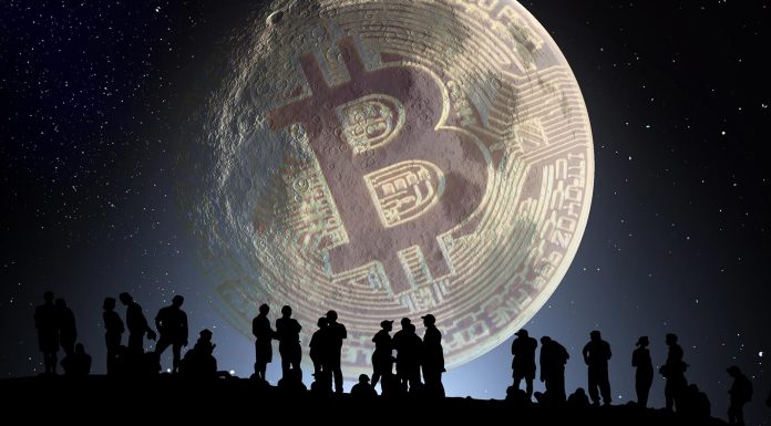 Bitcoin lua. Imagem: ShutterStock