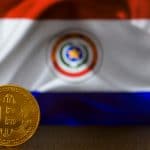 Criptomoeda Bitcoin e Bandeira do Paraguai