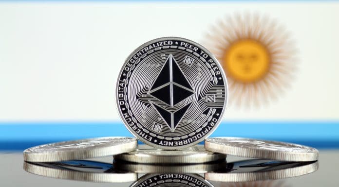 Criptomoeda Ethereum e Bandeira da Argentina