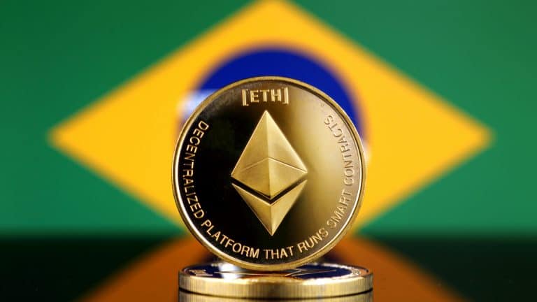 Criptomoeda Ethereum e Bandeira do Brasil