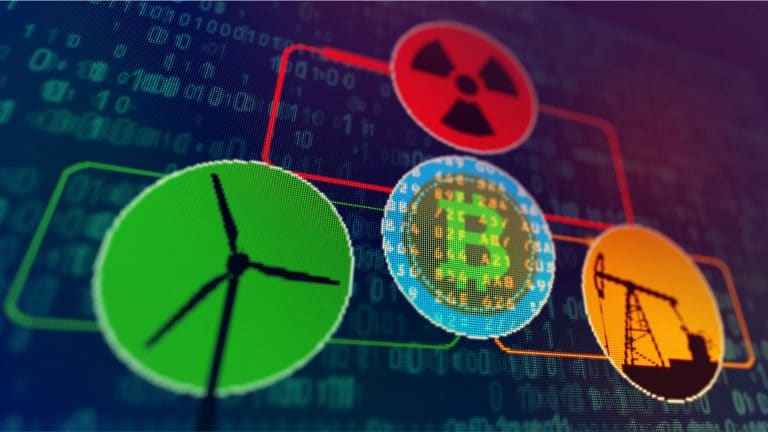 Rede Bitcoin e mineração renovável, energia eólica, nuclear