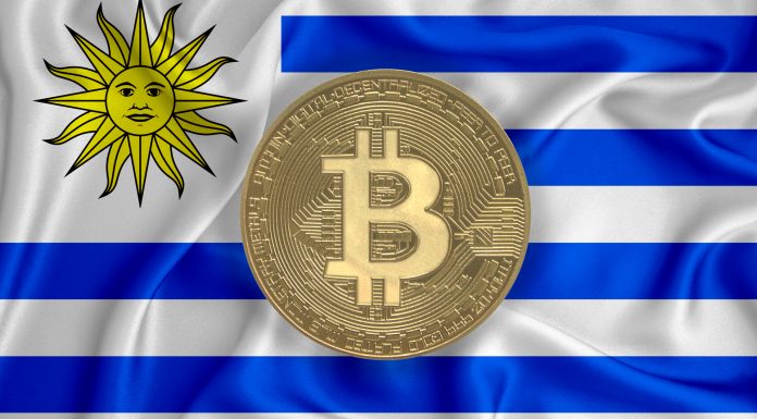 Bandeira do Uruguai e Bitcoin