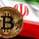 Bitcoin e bandeira do Irã