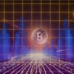 Bitcoin em meio a prédios virtuais companhias comprar