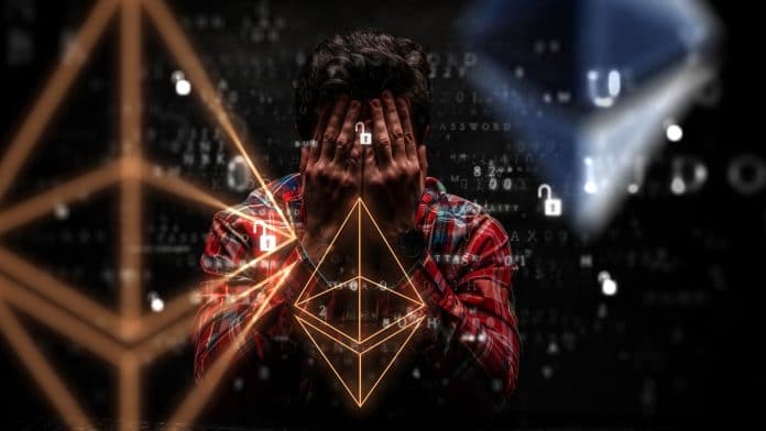 Homem desesperado por perder Ethereum