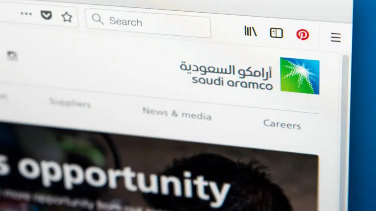 Site da Saudi Aramco destacando a palavra oportunidade