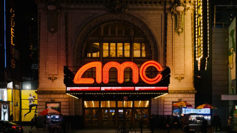 Vista do teatro AMC Empire em Manhattan cinema Bitcoin