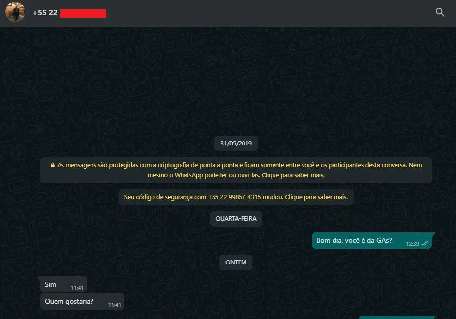 Whatsapp de Gladson responde após ser preso. Empresa diz que é hacker.