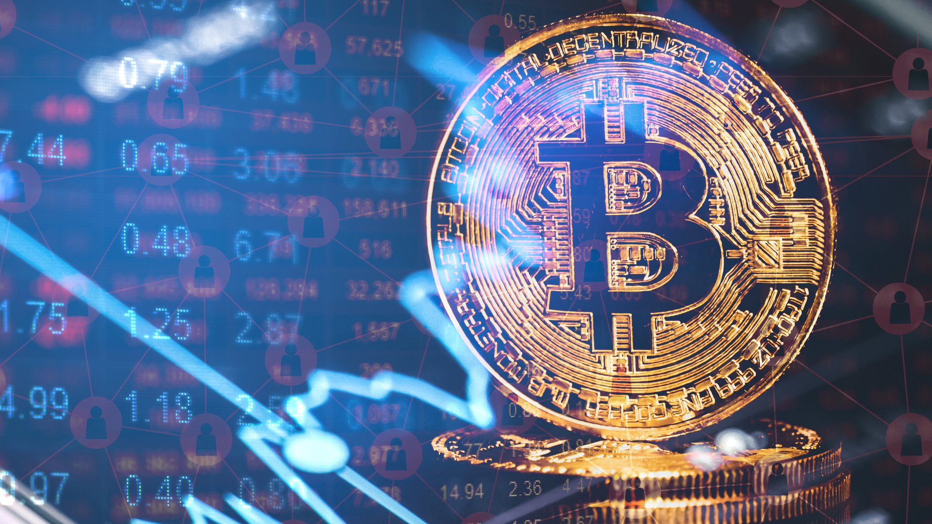 Bitcoin com gráficos e cotações de mercado queda alta