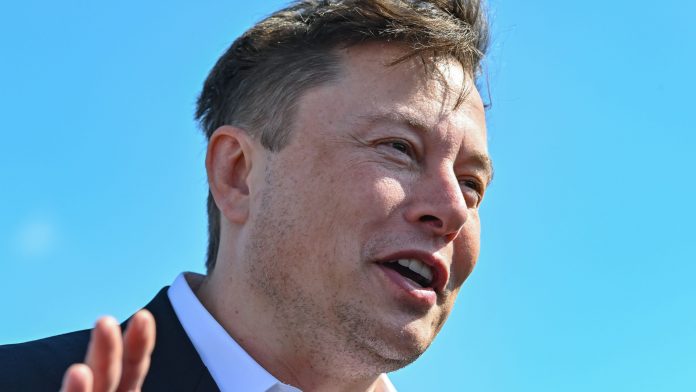 Elon Musk fundo azul