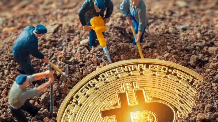 Mineradores de Bitcoin trabalhando
