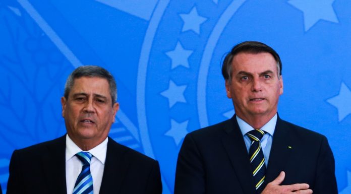 Ministro Walter Souza Braga Netto e o presidente Jair Bolsonaro Ministério da Defesa