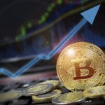 Alta do Bitcoin e moeda brilhando