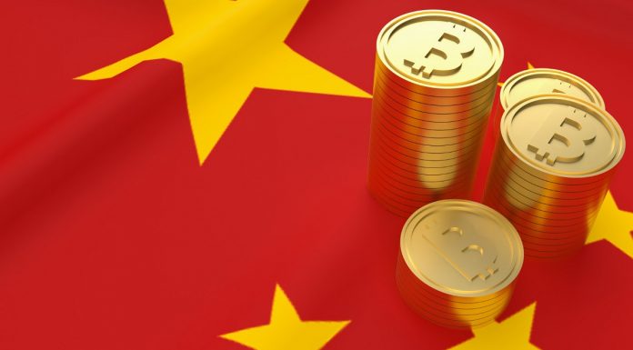 Bitcoin e bandeira da China