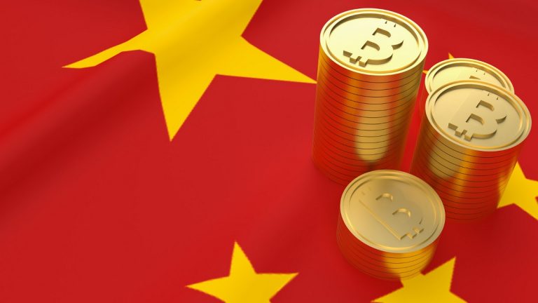 Bitcoin e bandeira da China