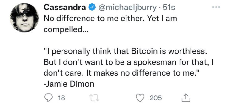 Michael Burry disse que é compelido a criticar o Bitcoin