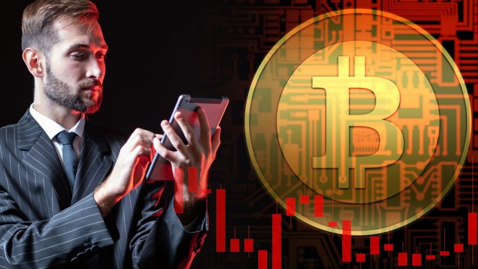 Investidor de Bitcoin operando na queda no mercado