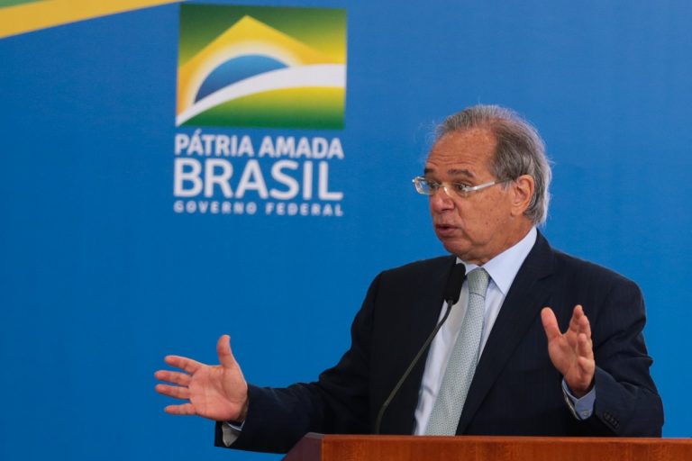 Ministro Paulo Guedes em evento oficial do Ministério da Economia