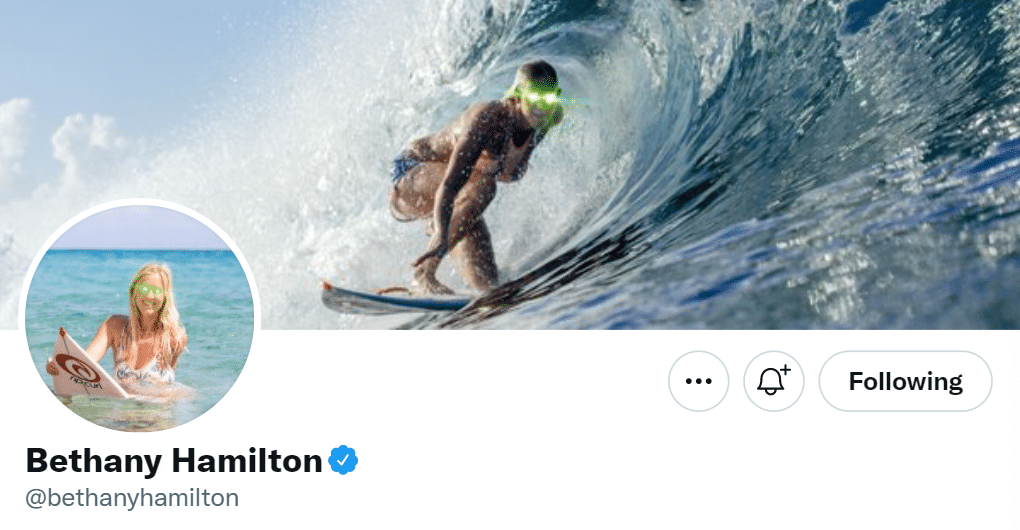 Bethany Hamilton, surfista e bitcoinheira, perdeu um braço em um ataque de tubarão na infância e continuou surfando profissionalmente. Um ótimo exemplo de prova-de-trabalho.