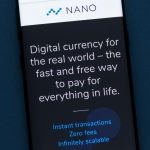 Aplicativo em celular com a imagem da criptomoeda Nano
