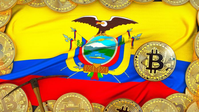 Bandeira do Equador e Bitcoin