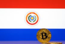 Bitcoin na frente de bandeira do Paraguai