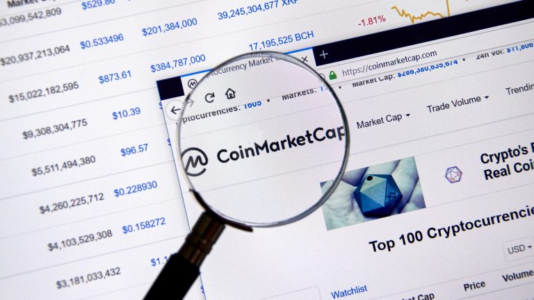 Lupa observando o site CoinMarketCap