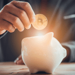Bitcoin sendo depositado em cofre
