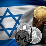 Bandeira de Israel e criptomoedas