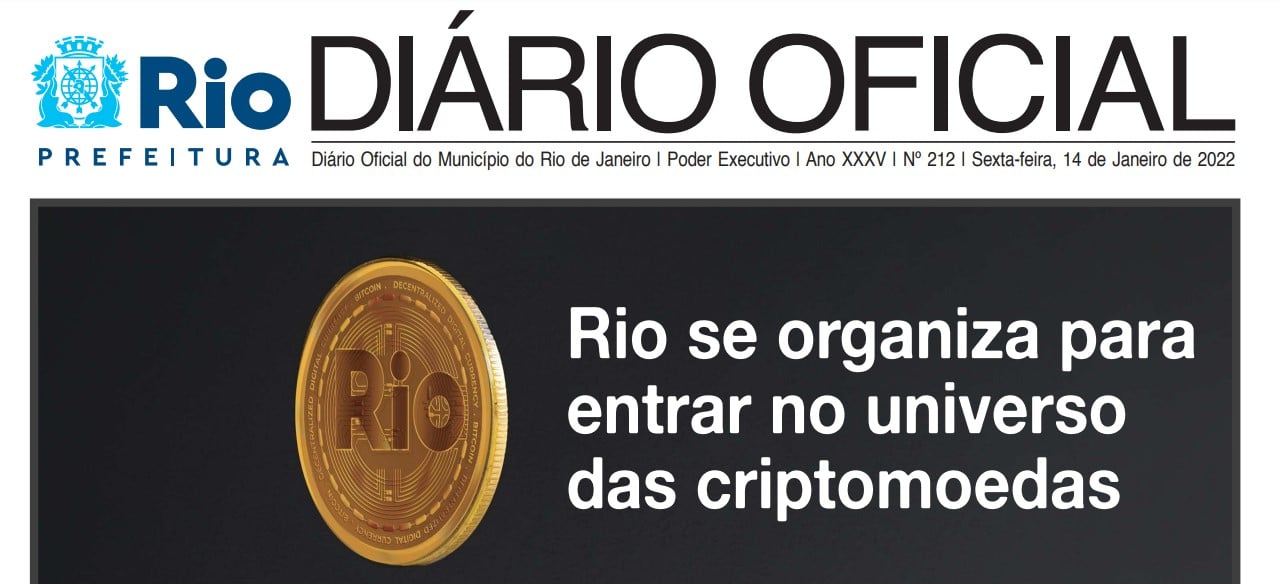 Diário Oficial do Rio de Janeiro repercutiu criação da criptomoeda da cidade