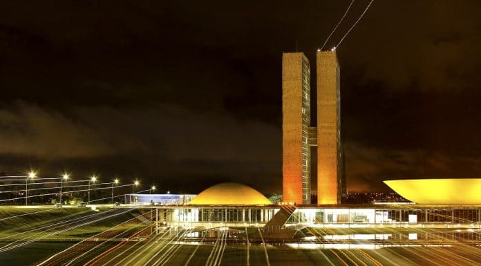 Fachada laranja do Senado Federal no Brasil - Foto Rodrigo Viana-Senado Federal