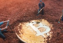 Mineradores de Bitcoin cavando em busca de moeda digital