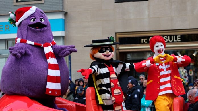 Grimace, Hamburglar e Ronald do McDonald's