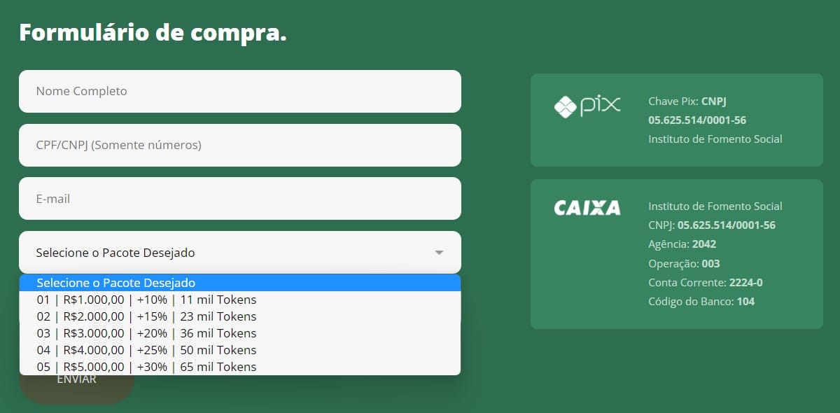 Criptomoeda brasileira é vendida com PIX ou TED