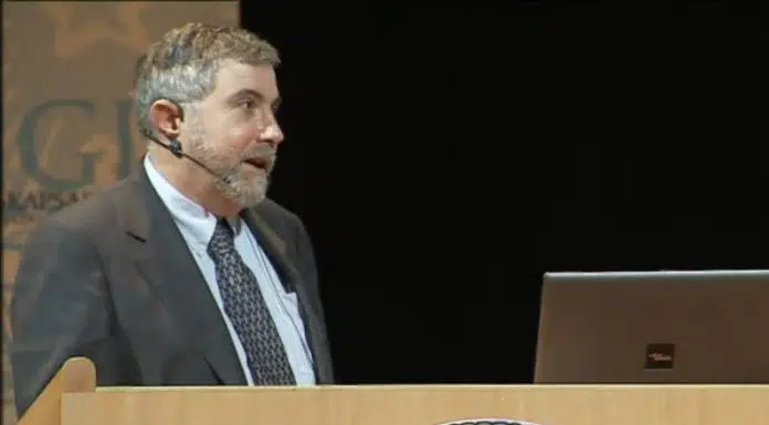 Paul Krugman em discurso de Nobel