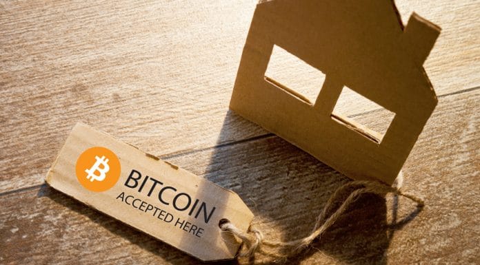 Placa de Bitcoin aceito aqui próximo de casa